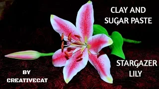 Clay Lily/Gumpaste Lily/Sugar paste Stargazer Lily flower without cutters and veiners