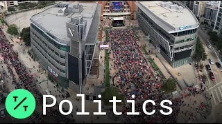 Trump Supporters Crowd Downtown Dallas Ahead of Texas Campaign Rally