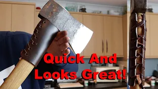 Making a leather axe neck protector