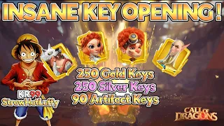 INSANE 500+ KEYS OPENING!! GOLD & SILVER & ARTIFACTS!! Season 1!! INSANE LUCK! #callofdragons