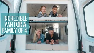 FAMILY VAN TOUR: Incredible Bunk Bed System & Full Bathroom | 4x4 Sprinter Van Conversion