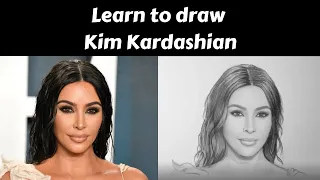 How to draw Kim Kardashian Step by Step pencil sketch