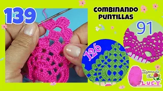 139/ Combiné la puntilla 91 y 126 y esto resultó.🌺🌸🌼 Puntilla de una vuelta