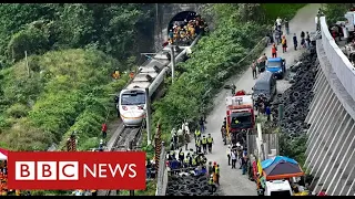 Dozens dead and hundreds trapped in Taiwan train disaster - BBC News