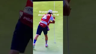 Bryson Dechambeau Caddie can’t get flag out at the Ryder cup 2021 #rydercup #golf #like #subscribe