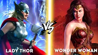 Lady Thor 🆚 Wonder Woman | #shorts #marvel #avengers #dc #thor #viral #wonderwoman #god #spiderman