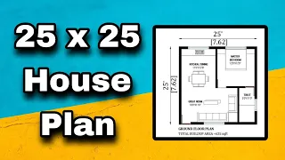 25x25 House Plan | 25 by 25 House Design | Small House Plan #home  @autocadconcept