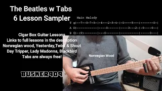 The Beatles 6 Lesson Sampler - Links To Full lessons In The Description 3 String Cigar Box Guitar