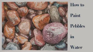 How to Paint Pebbles in Water with Watercolor - 🪨 | Vieu