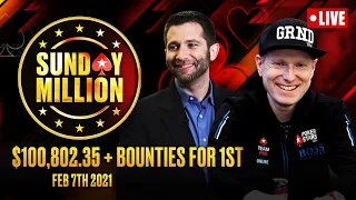 FINAL TABLE 1/2 CARDS UP!  - Sunday Million Day - $1 MILLION Gtd - Progressive KO! ♠️ PokerStars