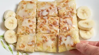 How to make Thai Roti (Thai banana pancake) at home? | No machine need | Thai street pancake