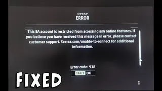 This EA account is restricted from access online-Star Wars Squadrons Error Code: 918, 4975, Fixed