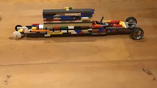 Lego dragster powered by a Lego vacuum engine