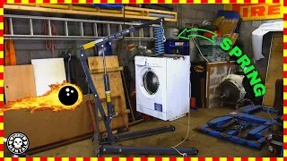 Washing Machine Vs Bowling Ball, Crossbow, Destruction, EXPERIMENT! YEAH!