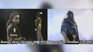 Michael Jackson - Jam - Dangerous World Tour in Buenos Aires 08 vs 12 October 1993 - (Comparison)