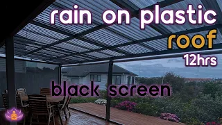 [Black Screen] Rain on Plastic Roof No Thunder | Rain Ambience | Rain Sounds for Sleeping