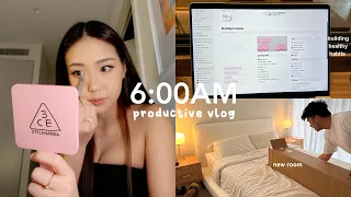 Productive days in my life | 6am mornings, getting back into routine, new study setup, room makeover