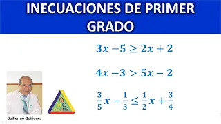 INECUACIONES DE PRIMER GRADO CON COEFICIENTES ENTEROS Y FRACCIONES | INECUACIONES LINEALES