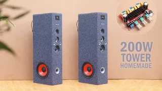 How to make 200W Professional Tower Speaker Box at home in Hindi 🔥