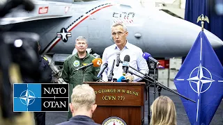 NATO Secretary General press point on board aircraft carrier 🇺🇸 USS George H.W. Bush, 25 OCT 2022