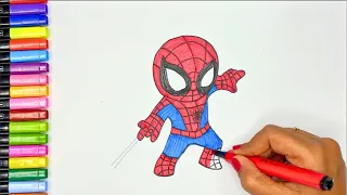 Spiderman Kid Drawing and Coloring Tutorial | Learn to Draw Spiderman Step-by-Step Guide