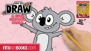 How To Draw A Cute Cartoon Koala 🐨 Step-by-Step Drawing Tutorial | FirstArtBooks.com