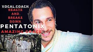 VOCAL COACH reacts and breaks down PENTATONIX - AMAZING GRACE (1st time hearing with SUBS)