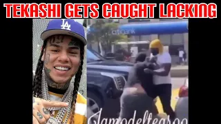 6IX9INE GETS CAUGHT SLIPPING AND A GANG MEMBER PULLS UP