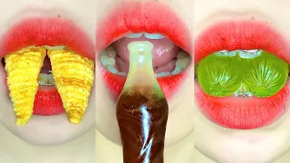 asmr COCACOLA CANDY CORN CHIPS SHINE MUSCAT GUMMY WASABI AMONDE FRUIT CANDY POP JELLY eating sounds