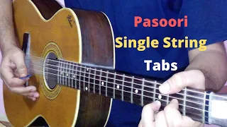 Pasoori Single String Tabs Lead Lesson Cover On Guitar | Coke Studio