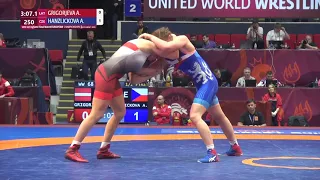 1/2 WW - 68 kg: A. GRIGORJEVA (LAT) v. A. HANZLICKOVA (CZE)