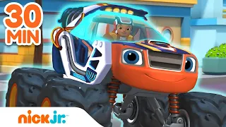 Blaze's Amazing Race Through Times! w/ AJ & Crusher | 30 Minute Compilation | Nick Jr.