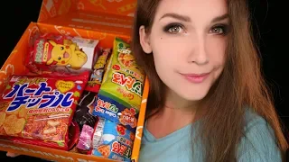 ASMR Unboxing Japanese food 📦🍙🍤 속삭임, 먹기 [Russian] [자막]