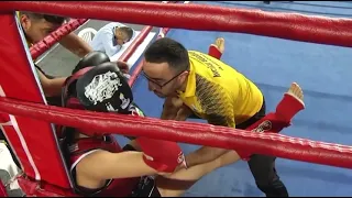 Ezgi kayış emf muay Thai Avrupa Kupası final maçı kırmızı köşe şampiyon