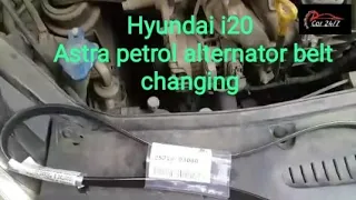 #hyundai #i20 Astra petrol water pump AC alternator belt changing easy technique