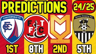 BOOKIES 24/25 LEAGUE 2 TABLE PREDICTIONS