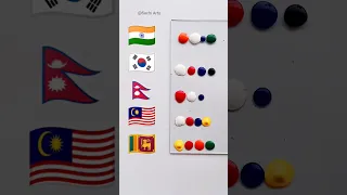 India🇮🇳 Korea🇰🇷 Nepal🇳🇵Malaysia🇲🇾 Srilanka🇱🇰 Flag Colour Mixing  IndependenceDay #art #shorts #viral