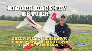 Freewing T-45 Goshawk 90mm RC Plane - Maiden and landings