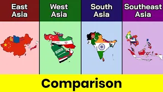 East Asia vs West Asia vs South Asia vs Southeast Asia | Asia |  Comparison | Data Duck 2.o