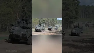 US Army, NATO. Stryker armored vehicles. Military exercises in Poland.