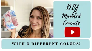 DIY Marbled Concrete (3 Colors!) 4th of July - Patriotic Planter or Candle Container