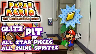 Glitz Pit All Star Pieces & Shine Sprites All Collectibles 100% - Paper Mario The Thousand Year Door