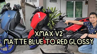 XMAX V2 MATTE BLUE TO RED GLOSSY ACCOMPAGNAMENTO DA BLU A ROSSO LUCIDO