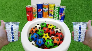 Football VS Cola Zero, Pepsi, Fanta, Yedigün, Sprite, Red Bull, Lipton and Mentos in the toilet