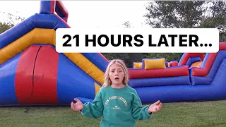 EVERLEIGH SPENDS 24 HOURS IN BACKYARD BOUNCE HOUSE!!!