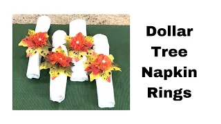 DYI Dollar Tree Fall Napkin Rings - Fall Dollar Tree DIY Challenge | How to make Fall Napkin Rings