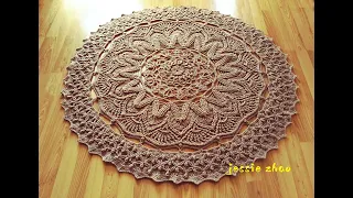 crochet home rug #106/crochet mandala/brat baile cróise/alfombra casera de ganchillo/​크로 셰 뜨개질 홈 깔개