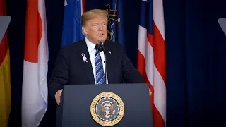 President Donald Trump speaks at 9/11 Flight 93 Memorial in Shanksville, Pennsylvania |