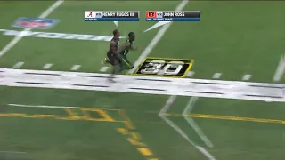 Simulcam of John Ross's 4.22 and Henry Ruggs' 4.27 40 yard runs