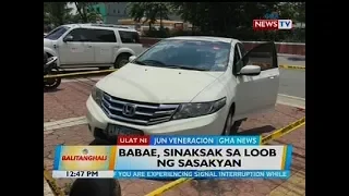 Babae, sinaksak sa loob ng sasakyan